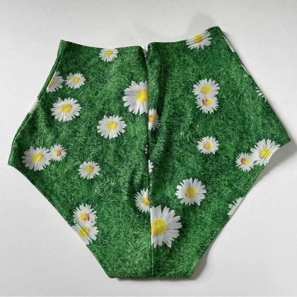 J. Valentine Daisy and Green Grass Booty Shorts - Picture 2 of 7